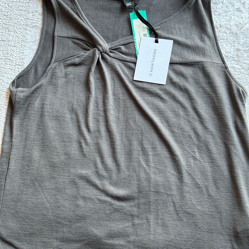 Gray Knot-Front Top
